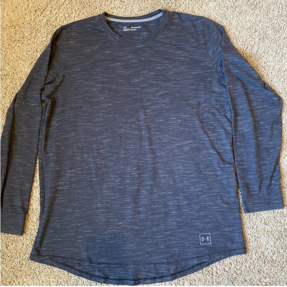 Under Amour Shirt Men's XXL Fitted Long Sleeve Pullover Training Black Active